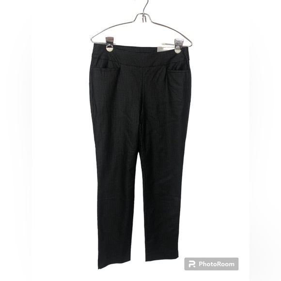 Chico's Pants - Chico’s Women’s Pant Pull On Black/Gray Houndstooth Tapered Leg Pockets